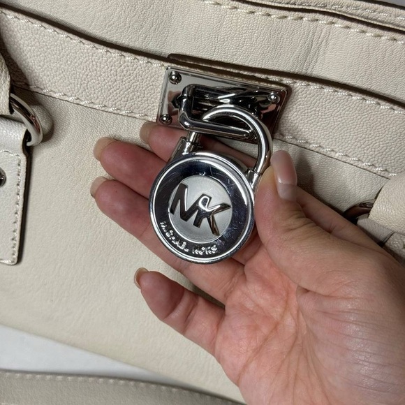 Michael Kors Hamilton Satchel Shoulder Bag Ivory - Picture 4 of 14